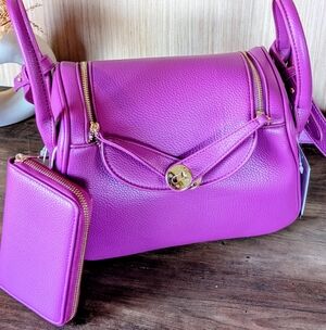 Fuschia Bag Ello Purple And Lilac With Matching Wallet.